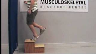 Eccentric calf muscle exercises for Achilles tendinopathy Part 3 [upl. by Terr]