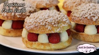 Recette des Petites Tropéziennes Fraise Vanille [upl. by Inalaehak447]