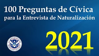 Examen de Ciudadanía Americana 2021  100 Preguntas y Repuetas [upl. by Immac472]