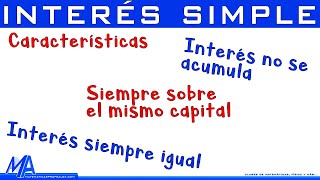 Características del interés simple  Introducción al interés simple [upl. by Annaili546]