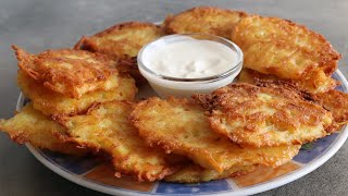 Einfaches KARTOFFELPUFFER Rezept  Knusprige REIBEPLÄTZCHEN  LeckerTV [upl. by Eppesuig940]