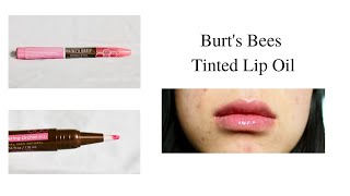 Burts Bees Tinted Lip Oil Whispering Orchid Test [upl. by Kassia]