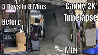 VW CADDY INTERIOR IN 8 MINUTES Sound Deaden Carpet Lining Day Van Micro Camper Campervan Vanlife [upl. by Congdon]