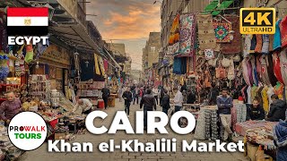 Cairos Khan elKhalili Walking Tour 4K60fps [upl. by Johm]