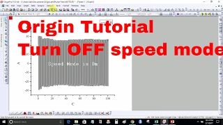 How to turn Off Speed Mode On in Origin 8  Speed Mode On Problem  Origin Tutorial [upl. by Doone785]