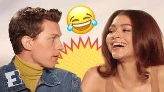 Tom Holland amp Zendayas Date Scenes Were Difficult to Shoot  SpiderMan Far From Home Interview [upl. by Kcirej]