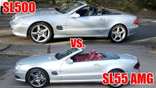 Comparison MercedesBenz SL55 vs SL500  Episode 138 [upl. by Aracahs]