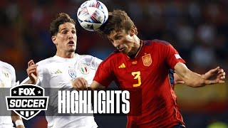 Spain vs Italy Highlights  UEFA Nations League Semifinals [upl. by Cyler]