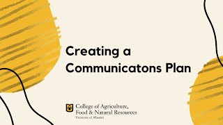 Creating a Communications Plan [upl. by Tada494]