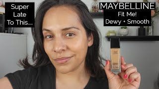 Maybelline Fit Me Dewy  Smooth Foundation Review and Demo [upl. by Roanna]