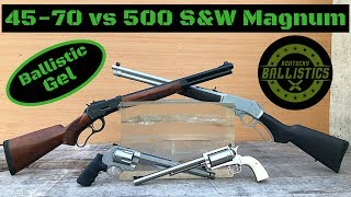 4570 vs 500 SampW Magnum vs Ballistic Gel Rifle amp Pistol [upl. by Norrehs624]