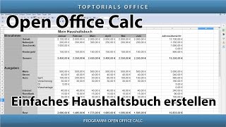 Eigenes Haushaltsbuch erstellen ganz leicht OpenOffice Calc [upl. by Farica166]