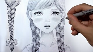 Comment dessiner des tresses Tutoriel [upl. by Coit598]