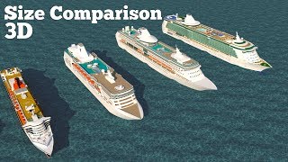 Cruise Ship Size Comparison 3D  2020 [upl. by Sayce]