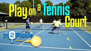 Playing Pickleball on a Tennis Court  NO Permanent Lines Needed [upl. by Adriel]