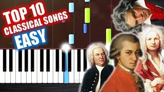 TOP 10 Classical Songs  EASY Piano Tutorials by PlutaX [upl. by Parfitt]