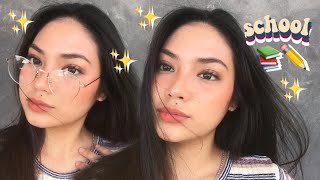 school makeup routine DRUGSTORE for eyeglasses wearers  ella gatchalian JEORELLA [upl. by Yecrad]