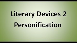 Personification Literary Device [upl. by Brawley]