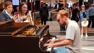 BOHEMIAN RHAPSODY Piano Performance at Rome Airport Passengers are shocked 😮 [upl. by Ardle]