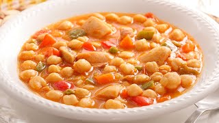 Garbanzos con Pollo  Receta muy fácil y deliciosa [upl. by Airol]