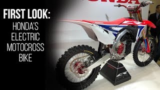 First Look Hondas Electric Powered CR Motocross Bike Prototype [upl. by Heyde]