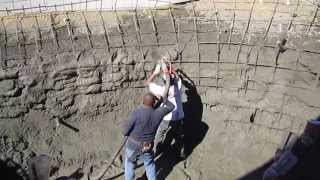 Koi pond construction part 4  shotcrete [upl. by Holmann269]