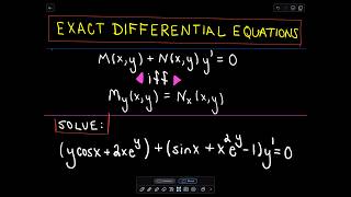 ❖ Exact Differential Equations ❖ [upl. by Burwell]