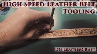 High Speed Leather Belt Tooling [upl. by Lemert]