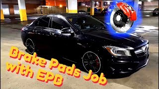 🧰 🇩🇪 Mercedes Benz Brake Pads Replacement  CL CLA CLS E G GL GLA GLE ML GLS S SL  EPB [upl. by Brunn]