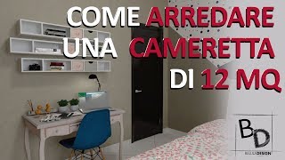 Come ARREDARE una CAMERETTA di 12 MQ  Belula Design [upl. by Robinson]