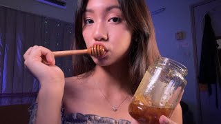 ASMR  Honeycomb  Sticky Satisfying Sounds [upl. by Ahsiem51]