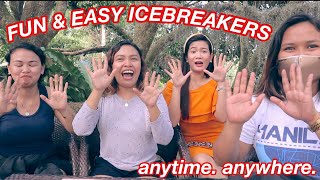 FUN AND EASY ICEBREAKERS YOU CAN PLAY ANYTIME ANYWHERE 2021 Simple Energizers for Groups Part 1 [upl. by Yecnahc]