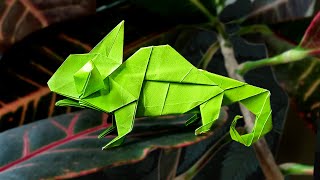 ORIGAMI CAMELEON  How to make a paper Cameleon 【Weesel】 [upl. by Barker52]