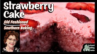 THE BEST Strawberry Cake  1970s Strawberry JellO Cake Recipe [upl. by Gromme928]