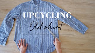 Upcycling Old Shirt  How To Transform Old Shirt Into A New One  Sewing Tutorial [upl. by Naves317]