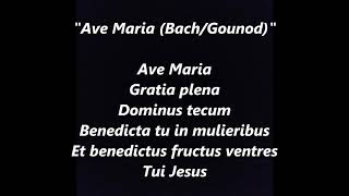 AVE MARIA BACH Gounod Lyrics Words text Blessed Virgin Mother Mary May Crown Assumption Notre Dame [upl. by Arracahs]