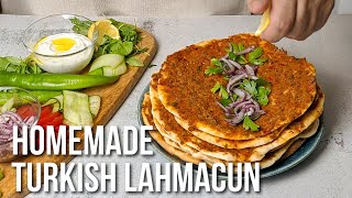 Turkish Lahmacun Recipe  Homemade Lamb Flatbreads [upl. by Bock161]