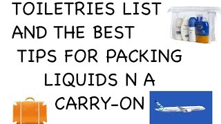 Toiletries List How To Pack Toiletries Best Toiletries for Carry On Luggage [upl. by Phaidra11]