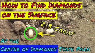 Surface hunting for diamonds at the Crater of Diamonds State Park [upl. by Auop]