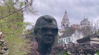 La tombe de Michou sa nouvelle stèle sa statue Cimetière St Vincent Montmartre Paris [upl. by Marcus]