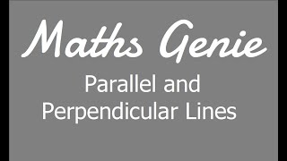 Parallel and Perpendicular Lines [upl. by Norabal446]