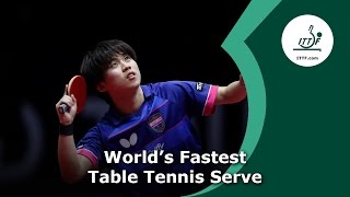 Worlds Fastest Table Tennis Serve [upl. by Arekahs120]