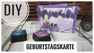 Kartenbasteln  Glitzer Geburtstagskarte einfach selberbasteln DIY IDEE Tutorial  deutsch [upl. by Janie]