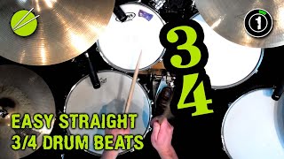 How to Play SIMPLE 34 Waltz Drum Beats [upl. by Ielerol]