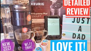 DETAILED REVIEW Keurig KSupreme Plus SMART Single Serve K Cup Coffee Maker NEW 2021 [upl. by Neona]