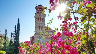 Tour around the monastery and church of Agios Nektarios on Aegina island in Greece [upl. by Nalliuq195]