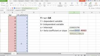 Regression Analysis with MS Excel [upl. by Sire]