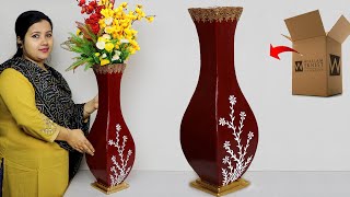 Paper Board flower vase  Corner Flower vase making with paper Board পেপার দিয়ে ফুলদানি [upl. by Aisyle237]