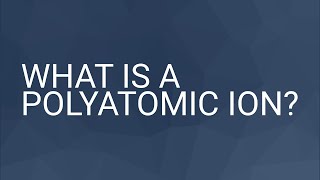 What is a Polyatomic Ion [upl. by Asil]