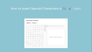 How to Insert Special Characters in Google Docs Slides and Drawings [upl. by Dietrich]